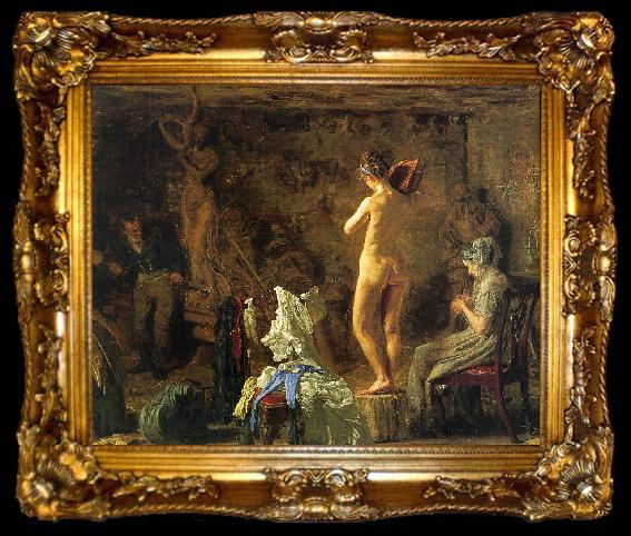 framed  Thomas Eakins William Rush Carving his Allegorical Figure of the Schuylkill River, ta009-2